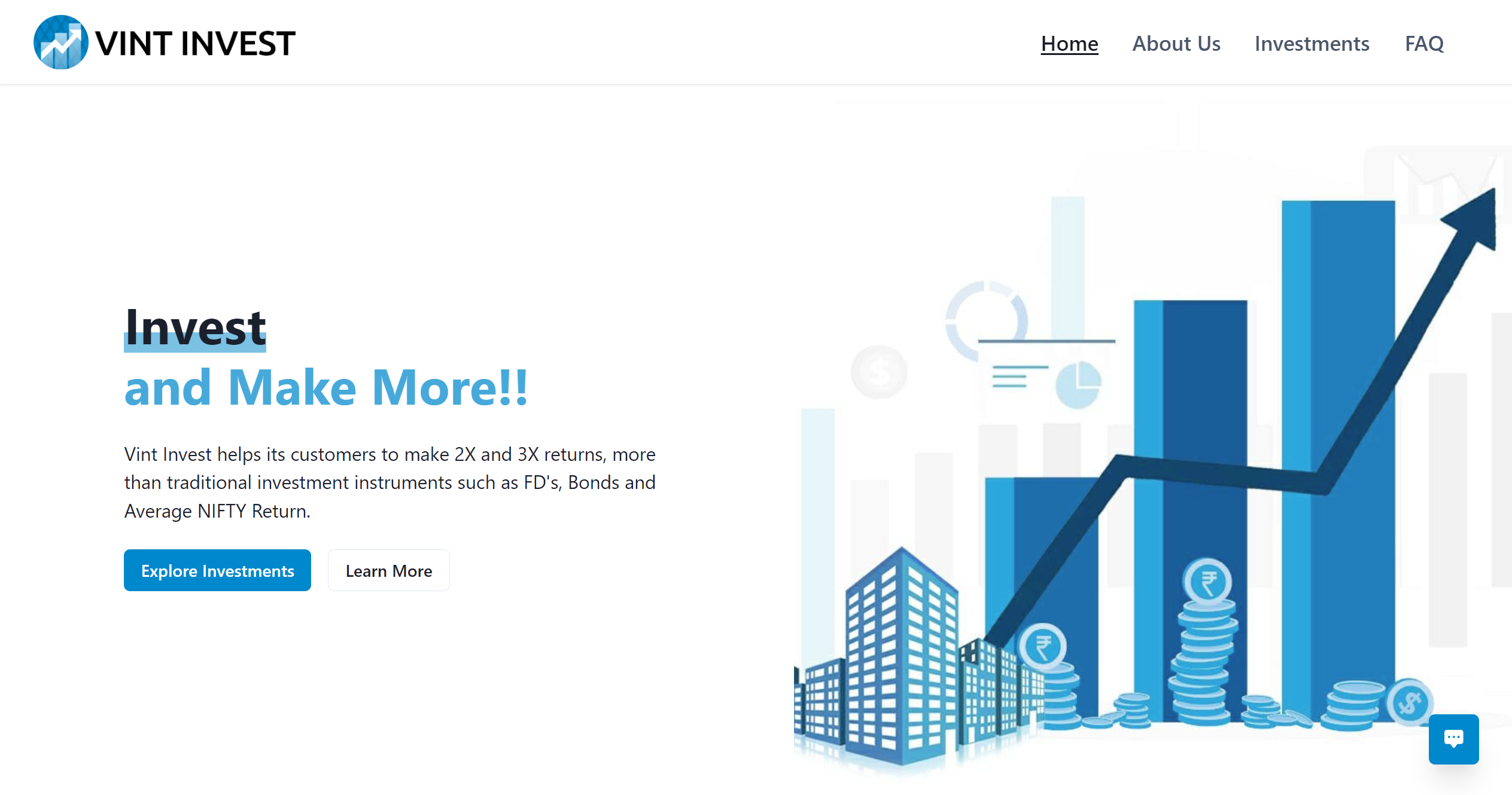 vint invest website home